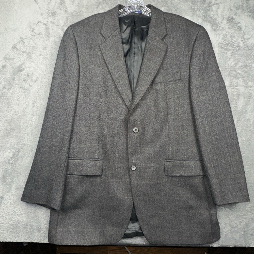 Ralph Lauren Sport Coat Blazer Men's Size 42L Herringbone Lambswool Windowpane